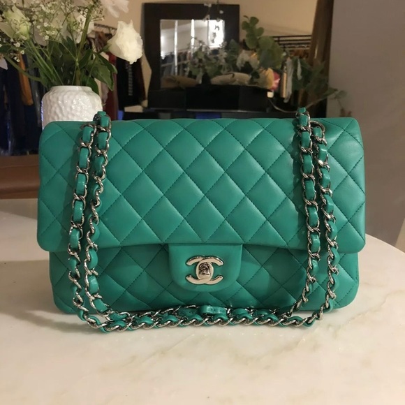 turquoise chanel bag